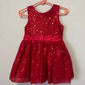 Cat & Jack toddler girl, red holiday dress.